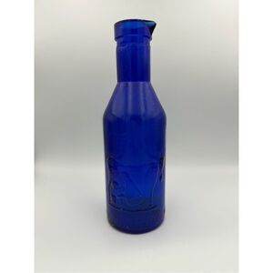 Vintage Cobalt Blue Glass Milk Bottle ‘Absolutely Pure Milk’ The Milk Protector